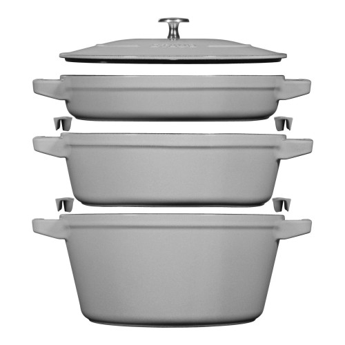 Staub 4PC Cast Iron Stackable Set - Graphite Grey