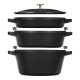 Staub 4PC Cast Iron Stackable Set - Matte Black