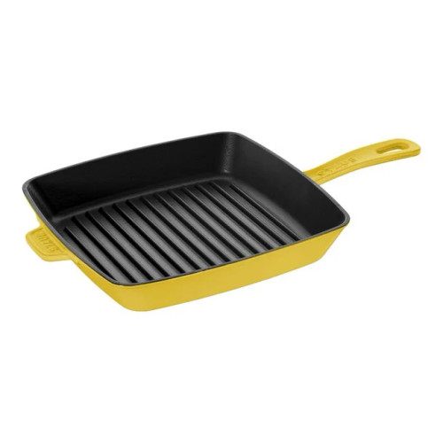 Staub Cast Iron American Square Grill Pan 12 x 12 inch - Citron