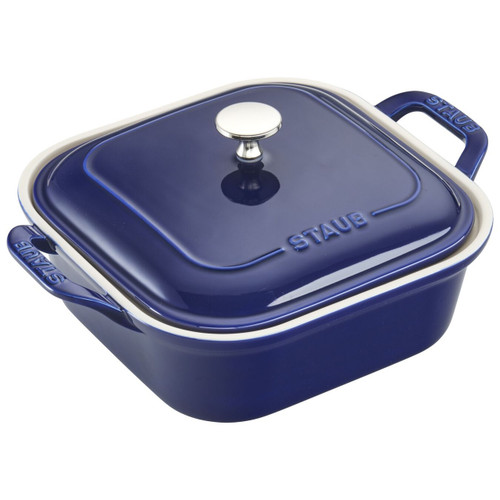 Staub 9in Square Baker with Lid - Dark Blue