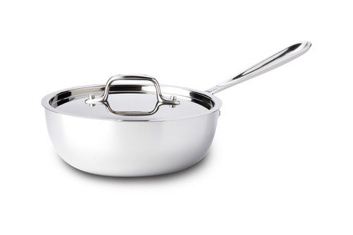 All-Clad d3 Stainless Steel 2 qt. Saucier with Lid