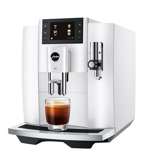 Jura E8 Super Automatic Coffee Machine - Piano White