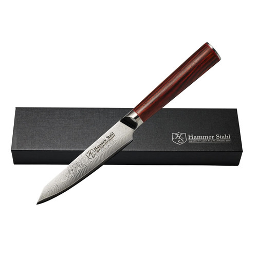 Hammer Stahl Damascus 5in Utility Knife