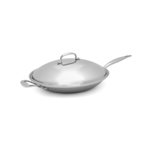 Hammer Stahl Heritage Steel Multi-Ply 13.5 inch Shallow Wok w/Lid