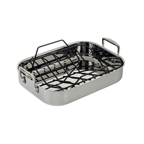 Le Creuset Premium Stainless Steel 14 x 10 inch Roasting Pan Set