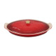 Le Creuset 1.7qt Fish Baker - Cerise with Gold Knob