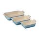 Le Creuset Heritage 3 Piece Rectangular Baking Dish Set - Caribbean
